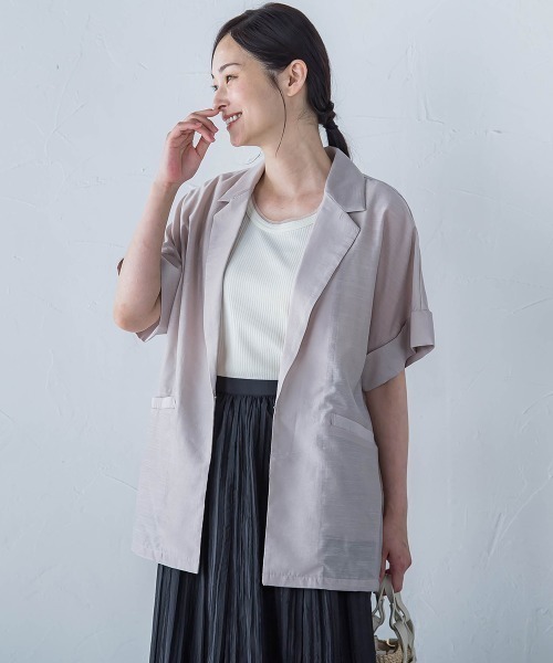 LAUTREAMONT（ロートレアモン）の「【WEB限定】シアースラブジャケット≪手洗い可能≫（その他アウター・レディース・グレー/ブラック/ライトブルー・11号/9号）」の14枚目の写真