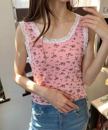 D&G BEACHWEAR ジュース柄 肩紐 リボン タンクトップ ピンク M D&G BEACHWEAR ジュース柄 肩紐 リボン タンクトップ ピンク