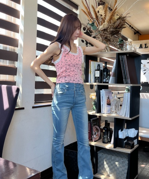 Loco Ocean(ロコオーシャン)の「小花柄レース 太ストラップ タンクトップ 夏服(タンクトップ・レディース・ホワイト/ピンク/ブラック・FREE)」の19枚目の写真