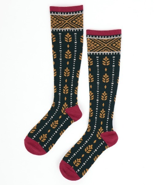 チチカカ（チチカカ）の「キカフラワーライン着圧ソックス（ソックス/靴下・レディース・ブルーグリーン/ブラック・FREE）」の6枚目の写真