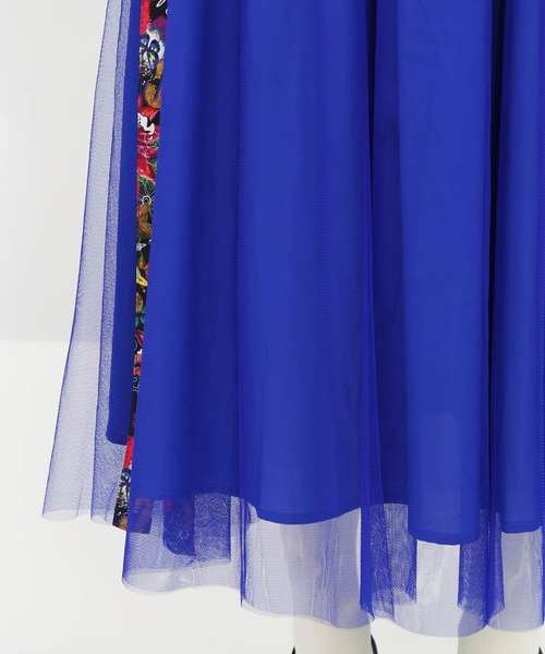 ScoLar（スカラー）の「152702：サイド切替POP柄チュールスカート（スカート・レディース・ブルー/ピンク/ブラック・M）」の9枚目の写真