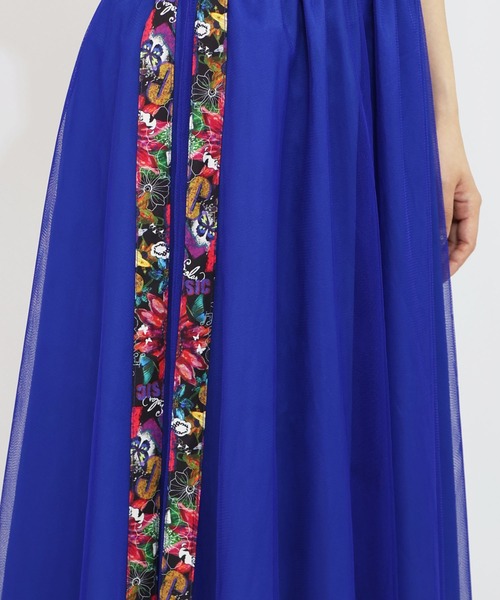 ScoLar（スカラー）の「152702：サイド切替POP柄チュールスカート（スカート・レディース・ブルー/ピンク/ブラック・M）」の8枚目の写真