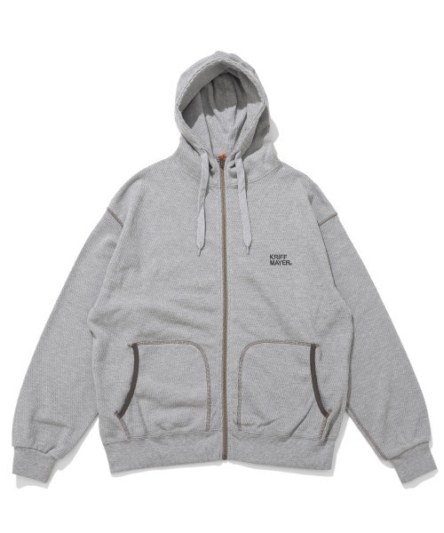 KRIFF MAYER（クリフメイヤー）の「ハニカムワッフルジップパーカー（パーカー・メンズ・ネイビー/チャコール/グレー/ナチュラル・MEDIUM/X-LARGE/LARGE）」の2枚目の写真