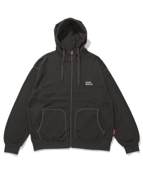 KRIFF MAYER（クリフメイヤー）の「ハニカムワッフルジップパーカー（パーカー・メンズ・ネイビー/チャコール/グレー/ナチュラル・MEDIUM/X-LARGE/LARGE）」の3枚目の写真