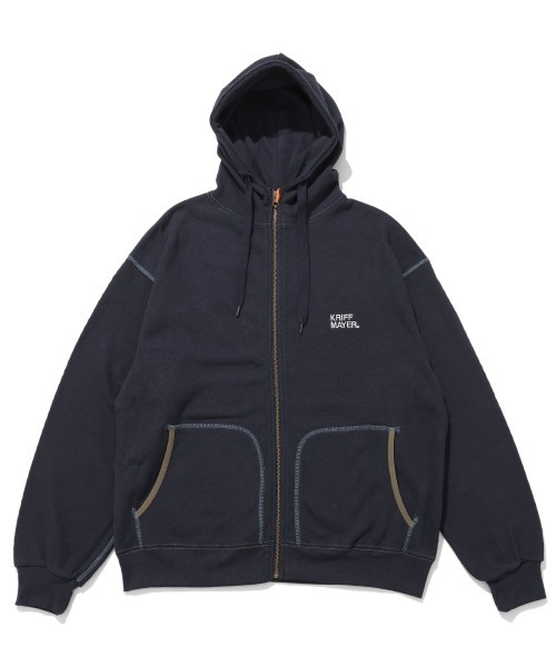 KRIFF MAYER（クリフメイヤー）の「ハニカムワッフルジップパーカー（パーカー・メンズ・ネイビー/チャコール/グレー/ナチュラル・MEDIUM/X-LARGE/LARGE）」の5枚目の写真