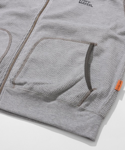 KRIFF MAYER（クリフメイヤー）の「ハニカムワッフルジップパーカー（パーカー・メンズ・ネイビー/チャコール/グレー/ナチュラル・MEDIUM/X-LARGE/LARGE）」の11枚目の写真