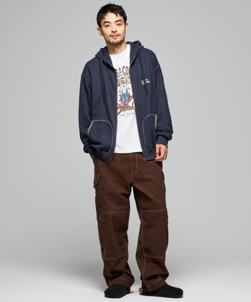 KRIFF MAYER（クリフメイヤー）の「ハニカムワッフルジップパーカー（パーカー・メンズ・ネイビー/チャコール/グレー/ナチュラル・MEDIUM/X-LARGE/LARGE）」の14枚目の写真