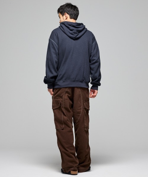 KRIFF MAYER（クリフメイヤー）の「ハニカムワッフルジップパーカー（パーカー・メンズ・ネイビー/チャコール/グレー/ナチュラル・MEDIUM/X-LARGE/LARGE）」の17枚目の写真