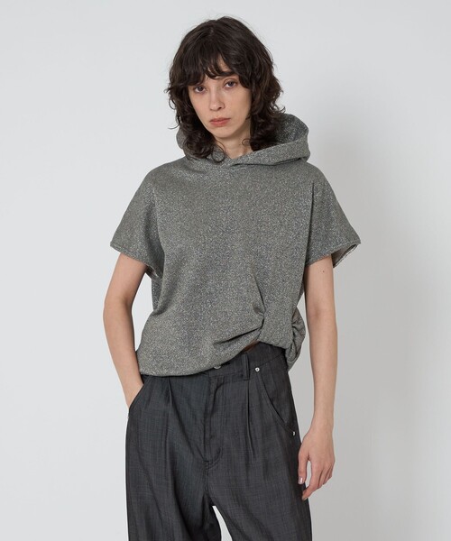 ASTRAET(アストラット)の「<ASTRAET>ラメ ウラケ フーデッド ノースリーブプルオーバー(Tシャツ/カットソー・レディース・ダークグレー/ライトグレー・FREE)」の10枚目の写真