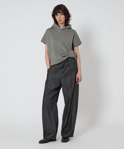 ASTRAET(アストラット)の「<ASTRAET>ラメ ウラケ フーデッド ノースリーブプルオーバー(Tシャツ/カットソー・レディース・ダークグレー/ライトグレー・FREE)」の11枚目の写真