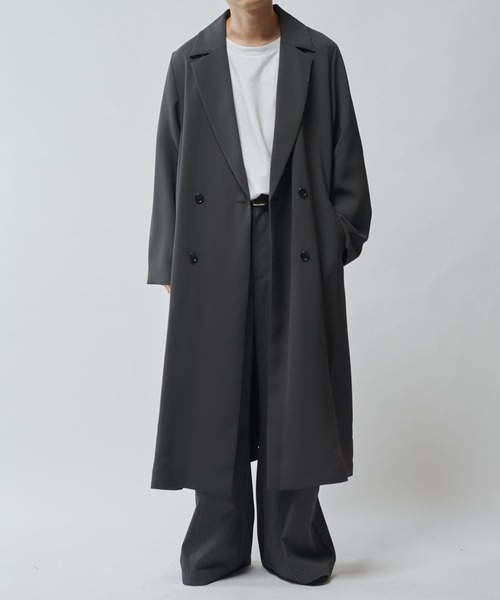 Lui's(ルイス)の「ベーシックロングトレンチコート(トレンチコート・メンズ・チャコールグレー/ブラック・S/M)」の4枚目の写真