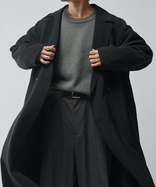 Lui's(ルイス)の「ベーシックロングトレンチコート(トレンチコート・メンズ・チャコールグレー/ブラック・S/M)」の7枚目の写真