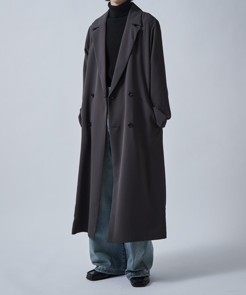 Lui's(ルイス)の「ベーシックロングトレンチコート(トレンチコート・メンズ・チャコールグレー/ブラック・S/M)」の22枚目の写真