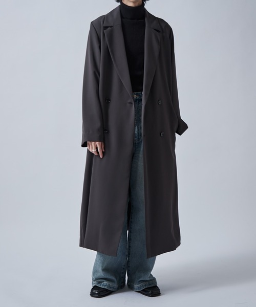 Lui's(ルイス)の「ベーシックロングトレンチコート(トレンチコート・メンズ・チャコールグレー/ブラック・S/M)」の21枚目の写真