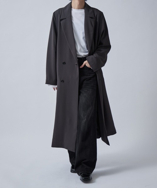 Lui's(ルイス)の「ベーシックロングトレンチコート(トレンチコート・メンズ・チャコールグレー/ブラック・S/M)」の18枚目の写真