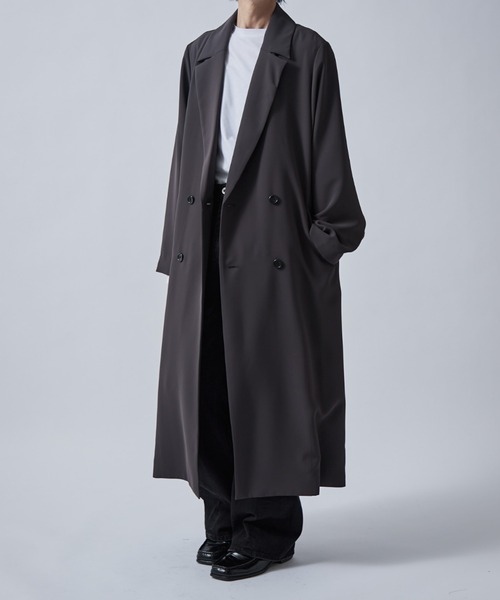 Lui's(ルイス)の「ベーシックロングトレンチコート(トレンチコート・メンズ・チャコールグレー/ブラック・S/M)」の19枚目の写真