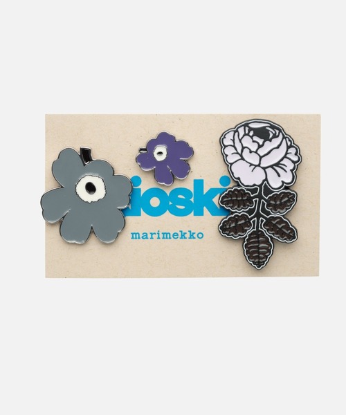 marimekko(マリメッコ)の「【kioski】Unikko / Pumpuli Set I pin set(その他小物・レディース・ライトグレー・FREE)」の1枚目の写真