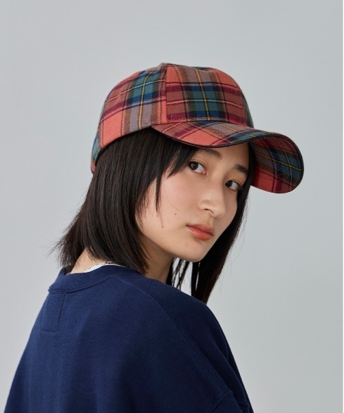 OVERRIDE（オーバーライド）の「OVERRIDE  OGC CHECK 6P CAP SG / オーバーライド（キャップ・レディース・ネイビー/レッド/ブラウン・57~59cm）」の3枚目の写真