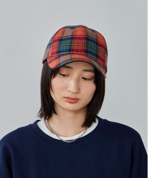 OVERRIDE（オーバーライド）の「OVERRIDE  OGC CHECK 6P CAP SG / オーバーライド（キャップ・レディース・ネイビー/レッド/ブラウン・57~59cm）」の7枚目の写真