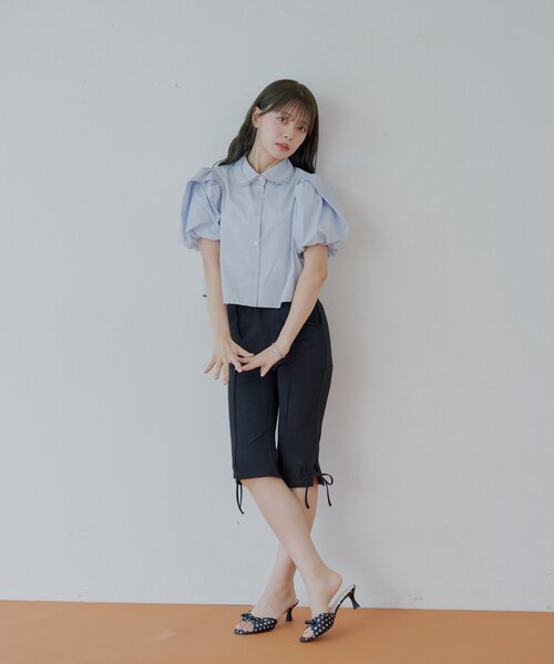 Chico（チコ）の「【SALON by Chico】ダブルカラーパフスリーブシャツ