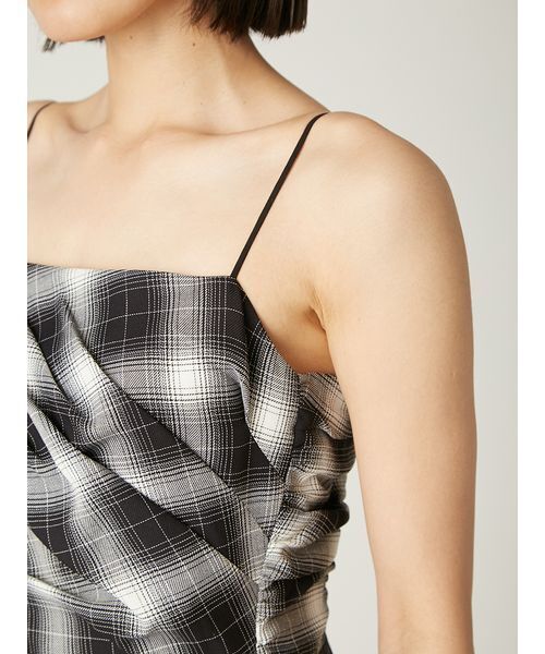 FRAY I.D オンブレチェックアシメヘムキャミドレス Mサイズ オンブレチェックアシメヘムキャミドレス（ドレス）｜FRAY I.D