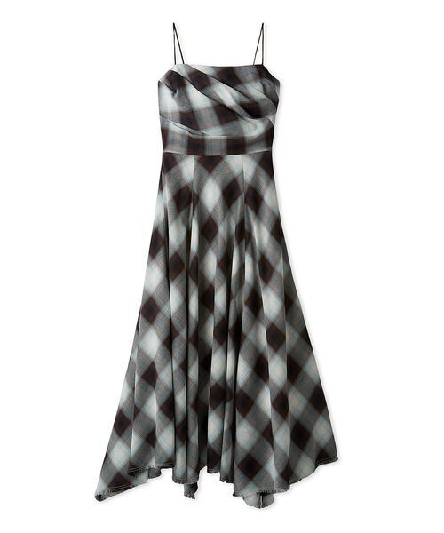 オンブレチェックアシメヘムキャミドレス（ワンピース）｜FRAY I.D