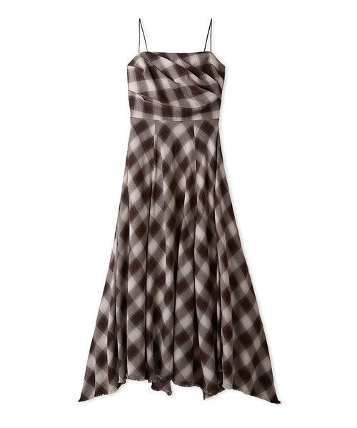 オンブレチェックアシメヘムキャミドレス（ワンピース）｜FRAY I.D