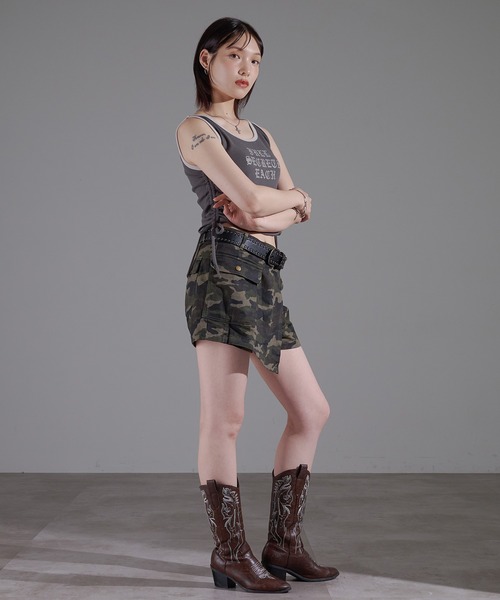apres jour mignon(アプレジュールミニョン)の「リンガーキラキラタンク【ZOZOTOWN限定アイテム】(タンクトップ・レディース・ブラウン系その他/チャコールグレー/オレンジ/ネイビー・X-LARGE/フリー)」の6枚目の写真