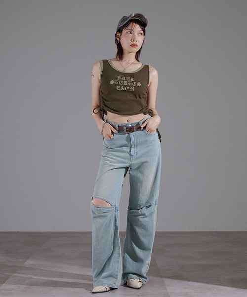 apres jour mignon(アプレジュールミニョン)の「リンガーキラキラタンク【ZOZOTOWN限定アイテム】(タンクトップ・レディース・ブラウン系その他/チャコールグレー/オレンジ/ネイビー・X-LARGE/フリー)」の8枚目の写真