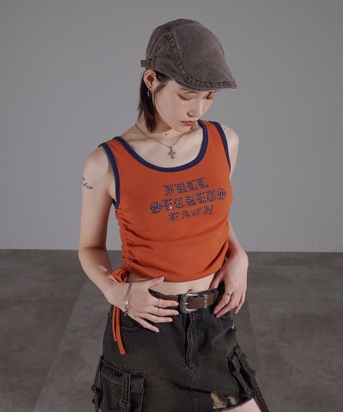 apres jour mignon(アプレジュールミニョン)の「リンガーキラキラタンク【ZOZOTOWN限定アイテム】(タンクトップ・レディース・ブラウン系その他/チャコールグレー/オレンジ/ネイビー・X-LARGE/フリー)」の11枚目の写真