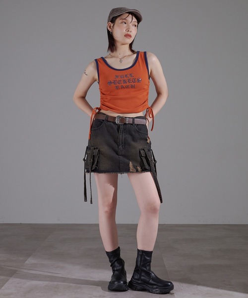 apres jour mignon(アプレジュールミニョン)の「リンガーキラキラタンク【ZOZOTOWN限定アイテム】(タンクトップ・レディース・ブラウン系その他/チャコールグレー/オレンジ/ネイビー・X-LARGE/フリー)」の12枚目の写真