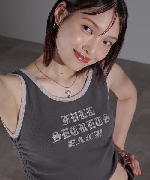 apres jour mignon(アプレジュールミニョン)の「リンガーキラキラタンク【ZOZOTOWN限定アイテム】(タンクトップ・レディース・ブラウン系その他/チャコールグレー/オレンジ/ネイビー・X-LARGE/フリー)」の13枚目の写真