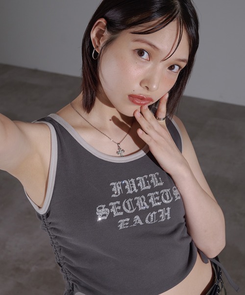 apres jour mignon(アプレジュールミニョン)の「リンガーキラキラタンク【ZOZOTOWN限定アイテム】(タンクトップ・レディース・ブラウン系その他/チャコールグレー/オレンジ/ネイビー・X-LARGE/フリー)」の14枚目の写真