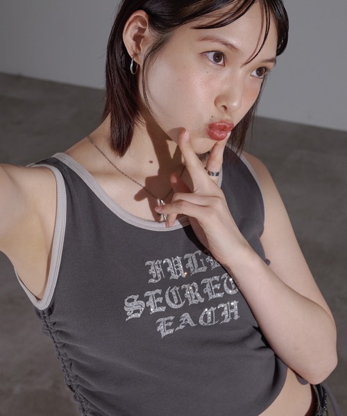 apres jour mignon(アプレジュールミニョン)の「リンガーキラキラタンク【ZOZOTOWN限定アイテム】(タンクトップ・レディース・ブラウン系その他/チャコールグレー/オレンジ/ネイビー・X-LARGE/フリー)」の15枚目の写真