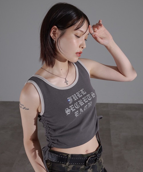 apres jour mignon(アプレジュールミニョン)の「リンガーキラキラタンク【ZOZOTOWN限定アイテム】(タンクトップ・レディース・ブラウン系その他/チャコールグレー/オレンジ/ネイビー・X-LARGE/フリー)」の18枚目の写真