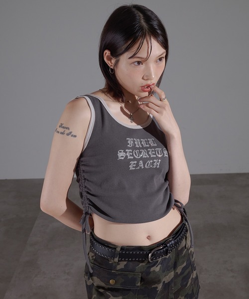 apres jour mignon(アプレジュールミニョン)の「リンガーキラキラタンク【ZOZOTOWN限定アイテム】(タンクトップ・レディース・ブラウン系その他/チャコールグレー/オレンジ/ネイビー・X-LARGE/フリー)」の17枚目の写真