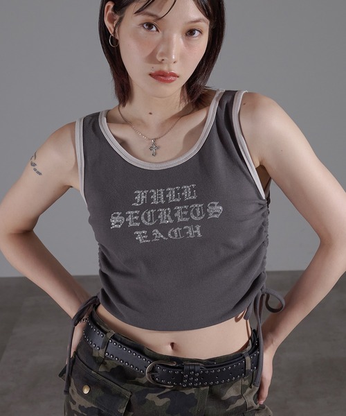 apres jour mignon(アプレジュールミニョン)の「リンガーキラキラタンク【ZOZOTOWN限定アイテム】(タンクトップ・レディース・ブラウン系その他/チャコールグレー/オレンジ/ネイビー・X-LARGE/フリー)」の16枚目の写真