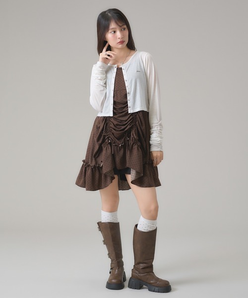 apres jour mignon(アプレジュールミニョン)の「プレート付きシアークロップドカーディガン(カーディガン/ボレロ・レディース・オフホワイト/ブラック/チャコールグレー/杢グレー/ホワイト系その他/ブラック系その他2/グレー系その他・X-LARGE/フリー)」の16枚目の写真