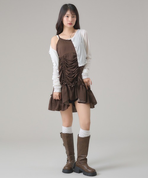 apres jour mignon(アプレジュールミニョン)の「プレート付きシアークロップドカーディガン(カーディガン/ボレロ・レディース・オフホワイト/ブラック/チャコールグレー/杢グレー/ホワイト系その他/ブラック系その他2/グレー系その他・X-LARGE/フリー)」の17枚目の写真