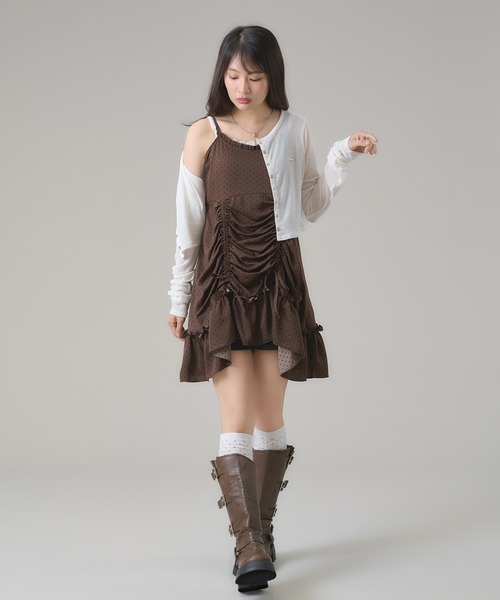 apres jour mignon(アプレジュールミニョン)の「プレート付きシアークロップドカーディガン(カーディガン/ボレロ・レディース・オフホワイト/ブラック/チャコールグレー/杢グレー/ホワイト系その他/ブラック系その他2/グレー系その他・X-LARGE/フリー)」の18枚目の写真
