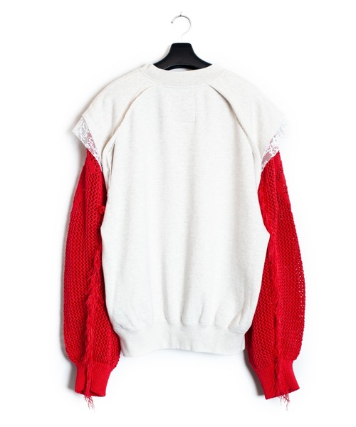 SEVESKIG（セヴシグ）の「SEVESKIG/セブシグ/袖切り替えSWEAT_SW-SV-NRS-1002（スウェット・メンズ・オフホワイト・SMALL/MEDIUM/LARGE/X-LARGE）」の2枚目の写真