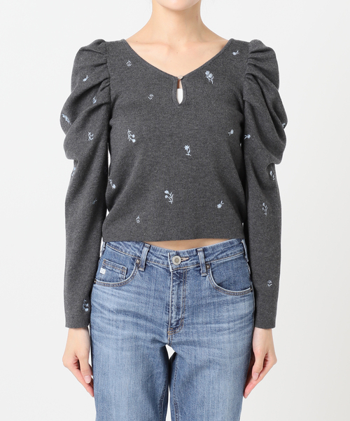 セール】フラワー刺繍ニットプルオーバー（ニット/セーター）｜U by