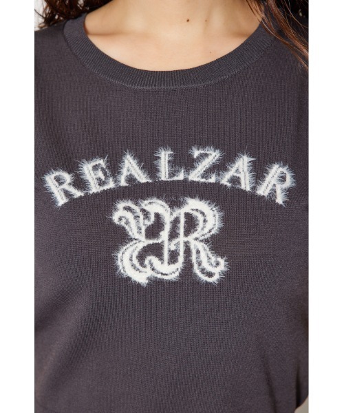 rienda（リエンダ）の「ジャガードロゴニットトップス 半袖 秋服  サマーニット（ニット/セーター・レディース・ライトブルー/ライトブラック/ピンク/ホワイト・FREE）」の13枚目の写真