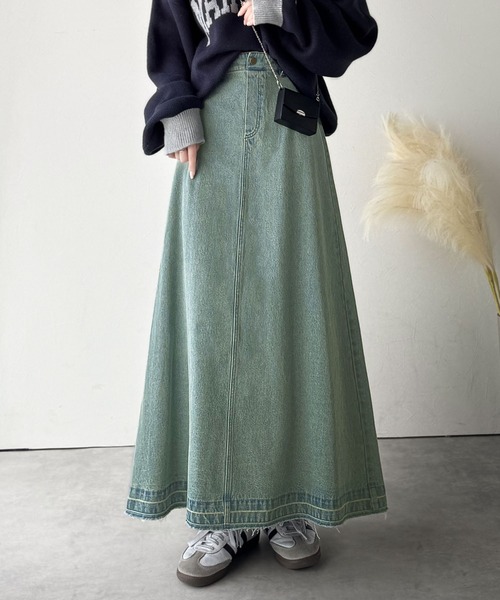 セール】綿100％ 主役級の美フレアスカートでコーデの格上げ デニム