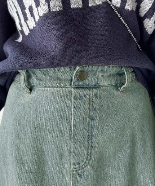 classicalelf（クラシカルエルフ）の「綿100％ 主役級の美フレアスカートでコーデの格上げ  デニムフレアスカート（ロング）（デニムスカート・レディース・ブルー/ブラック・SMALL/X-LARGE/LARGE/MEDIUM）」の17枚目の写真