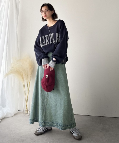 classicalelf（クラシカルエルフ）の「綿100％ 主役級の美フレアスカートでコーデの格上げ  デニムフレアスカート（ロング）（デニムスカート・レディース・ブルー/ブラック・SMALL/X-LARGE/LARGE/MEDIUM）」の12枚目の写真