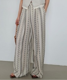 ELOOPS（イーループス）の「【ELOOPS】リネンライク リゾートプリント ワイドパンツ（その他パンツ）」