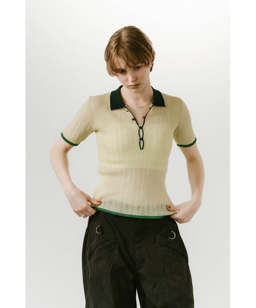 新品タグ付きknuthmarf クヌースマーフ sheer polo knit sheer polo knit(Tシャツ/カットソー)|Knuth Marf