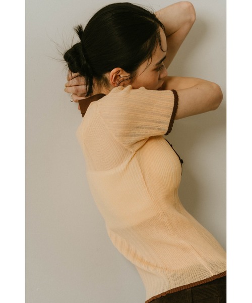 Knuth Marf（クヌースマーフ）の「sheer polo knit（Tシャツ/カットソー・レディース・ブラック/ミント/オレンジ・FREE）」の21枚目の写真