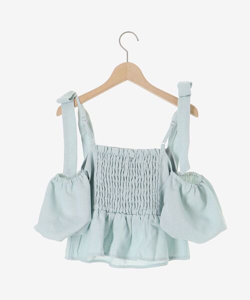 MAJESTIC LEGON（マジェスティックレゴン）の「肩リボンツイードペプラムブラウス（シャツ/ブラウス・レディース・アイボリー/ブラック/ブルー・MEDIUM）」の13枚目の写真